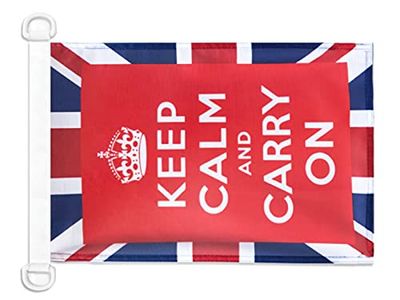 AZ FLAG Nautisk flagga Keep Calm and Carry on 45 x 30 cm - engelsk båtflagga - Storbritannien 30 x 45 cm