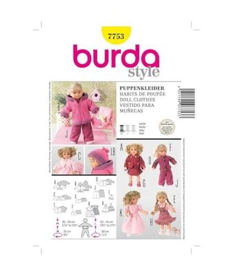 Burda 7753 - Cartamodello per Abiti da Bambola