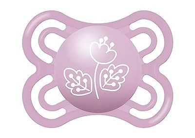 MAM Chupeta, 2-6 meses, com étina simétrica, plana, extra fina e flexível de silicone Skin Soft Silicone de fácil aceitação, com caixa auto-esterilizadora, MAM Perfect, rosa mate, pack de 1 unidade