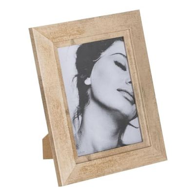 BigBuy Home Cadre Photo Beige Bois Verre 21,5 x 26,5 cm