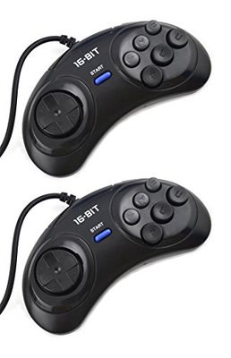 Twin Pack: 16-Bit Sega Mega Drive/Genesis Replacement Controller (Electronic Games)