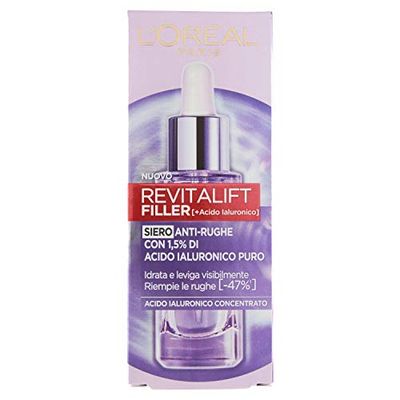 L'Oréal Paris Sérum Visage Revitalift Filler, Action Repulpante et Anti-Rides, Hautement Concentré à 1.5% Acide Hyaluronique, 30ml