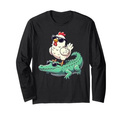 Chicken Crocodile Sunglasses Long Sleeve T-Shirt