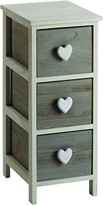 King Collection King Home Commode C/cœur, Gris/Blanc
