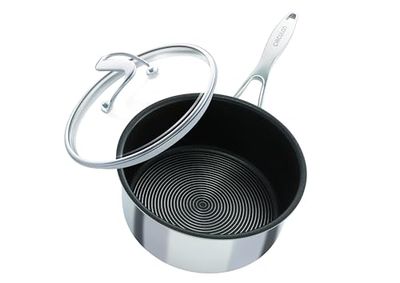 Circulon SteelShield C Series Stainless Steel Saucepan 20cm / 2.8L - Induction Saucepan with Lid with Hybrid Non Stick, Metal Utensil Safe & Dishwasher Safe Cookware