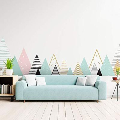 Stickers muraux - Décoration Chambre Salon - Autocollant Sticker Mural géant Montagnes scandinaves Atlas - 70X115cm