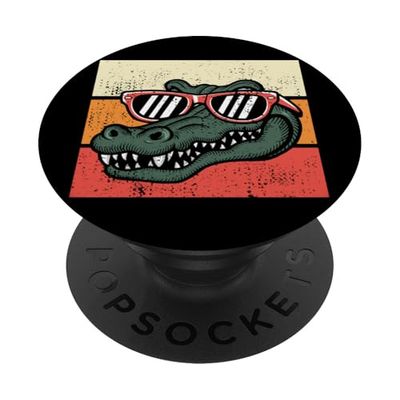 Lunettes de soleil rétro crocodile alligator vintage coucher de soleil PopSockets PopGrip Adhésif
