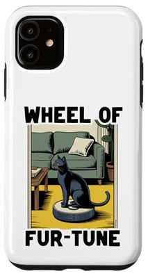 Wheel Of Fur-Tune Cat On Robot Vacuum Cleaner Cat Case for iPhone 11