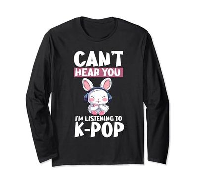 No puedo escucharte, estoy escuchando mercancía de K-pop de K-pop de Kpop Rabbit Manga Larga