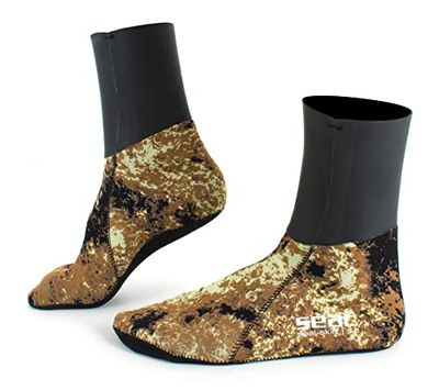 SEAC Seal Skin Chaussettes Thermiques pour apnée et pêche sous-Marine en néoprène Camouflage de 3 mm Unisexe - Adulte