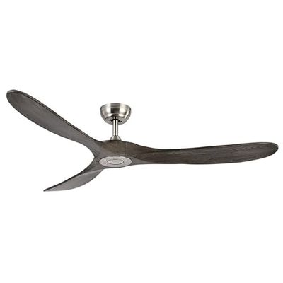 Eden pulse Ventilator van nikkel, 3 vleugels, eiken, 6 snelheden, afstandsbediening, 3 temperaturen, 26,5/39 x 152 x 152 cm
