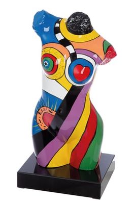 Sculpture, Woman motif, Marble, multicolored, PU 1, L. 17 cm, W. 26 cm, H. 53 cm