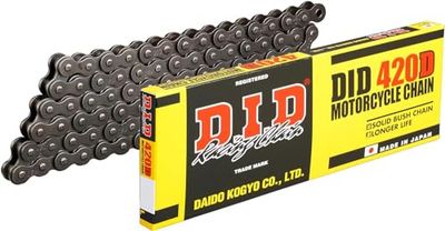 DID 420D CHAIN (Black & Black) - Length: 140 links with clip joint (RJ)