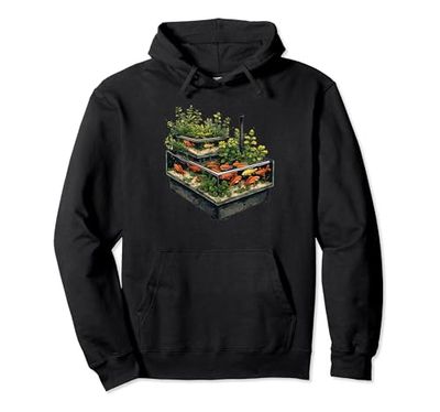 Plantas y peces, ecosistema acuaponía Sudadera con Capucha