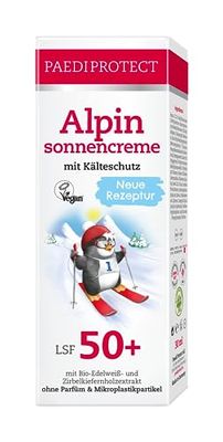 PAEDIPROTECT Alpin-solkräm för barn och vuxna 30 ml SPF 50+, solskyddsmedel ansikte perfekt för vintern, solskydd med jojobaolja, parfymfri och utan mikroplast