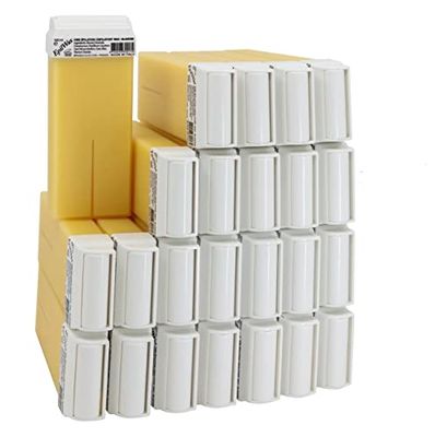 EpilWax - Roll On Cire Epilation à la Vanille - Jambes, Aisselles, Corps - Facile à étaler et à Retirer - Lot de 24 Recharges/Cartouches - 100 ml