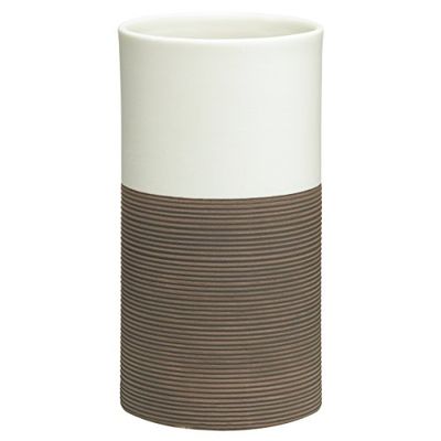 Sealskin Doppio Tumbler Holder, Porcelain, Brown, 6.9 x 12.6 x 6.9 cm