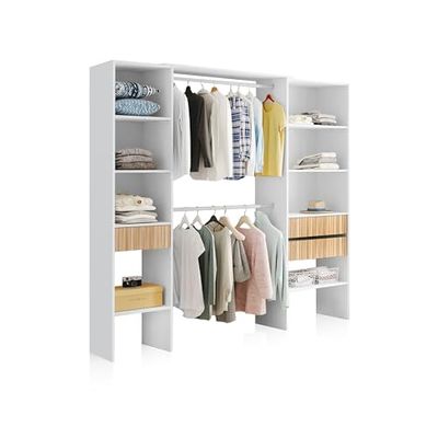 duehome Armoire Dressing, Bois, 190 cm (Largo) x 40 cm (Fondo) x 187 cm (Alto)