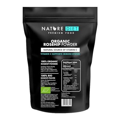 Nature Diet - Polvere di rosa canina biologica 1000g | Ricco di vitamina C