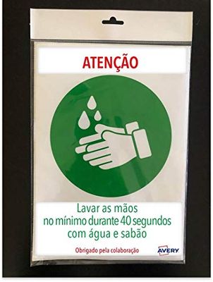 Avery España AV_KITCOVID1_PT Sinalização Coronavirus COVID19 - WASH AS MÃOS, 2 carpetas A4