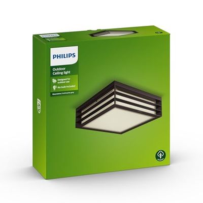 Philips Lighting myGarden MoonshinE Aplique e/ou plafon, iluminação exterior, resistente à humidade e às intempéries, IP44, casquilho E27, antracite