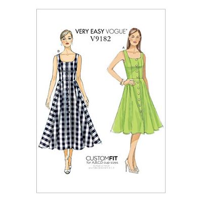 Vogue Patterns 9182, Misses Dress,Sizes 14-22, Paper, Multi-Colour, E5 (14-16-18-20-22)