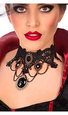 ATOSA collar halloween piedras negras brillantes mujer adulto