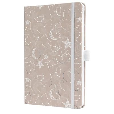SIGEL J5349 Jolie Agenda semanal 2025, diseño Cosmic Fantasy Beige, 13,5 x 20,3 cm, tapa dura, 174 páginas, beige, blanco