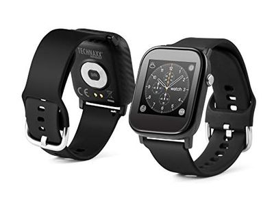 Technaxx Smartwatch met temperatuurmeting TX-SW6HR – temperatuur, hartslag, stappen, afgelegde afstanden, calorieverbruik, slaapduur, tijd, datum, 1,4 inch kleurenbeeldscherm, sms enz.
