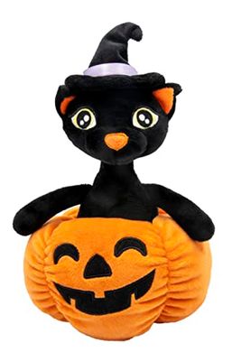 Joy Toy - Halloween gatto peluche 14x14x25 cm nella zucca