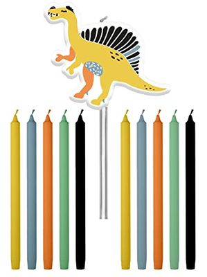 Folat Candele Dino Roars 10cm-11 pezzi, Multicolore, 10 centimeters, 68381