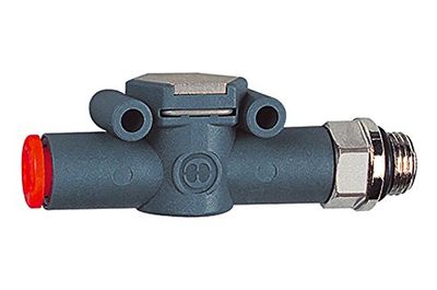 Válvula antirretorno lineonline, manguera (entrada), rosca (salida), G 1/8, para manguera de 6 mm de diámetro, presión de funcionamiento de 0,5 hasta 12 bar.