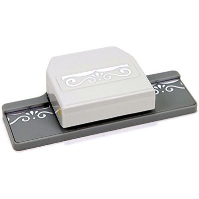 EK ferramentas Elegant Flourish Scroll Edger Punch, cinza claro