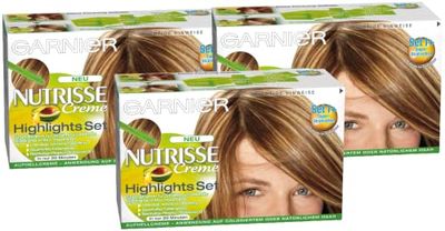 Garnier nutrisse Creme Highlights para claro strähnchen/fios conjunto para fazer sim para londes ou cabelos castanhos (com óleo de abacate) 1 peça