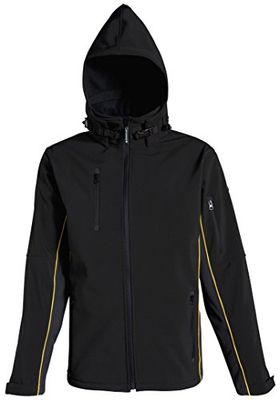 Deltaplus HORTENJPT jas van "softshell" polyester/elastaan met 3 gelamineerde lagen, zwart-geel, maat S