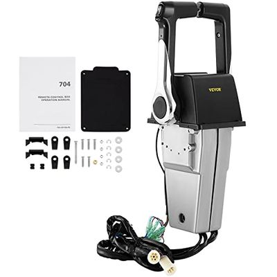VEVOR Kit Boîte de Commande à Distance Accélérateur Bateau de Moteur Hors-Bord à Montage Latéral, Accélérateur Externe Monté sur Côté pour Moteur Bateau Hors-Bord Extérieur Yamaha 704-48207-13