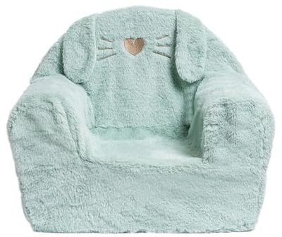 Pioupiou et Merveilles - Fauteuil Club Lapin - Glitter Vert - A partir de 2 Ans - Confortable et Doux - Made in France - Léger - Facile à déplacer - Déhoussable pour Laver – 16779