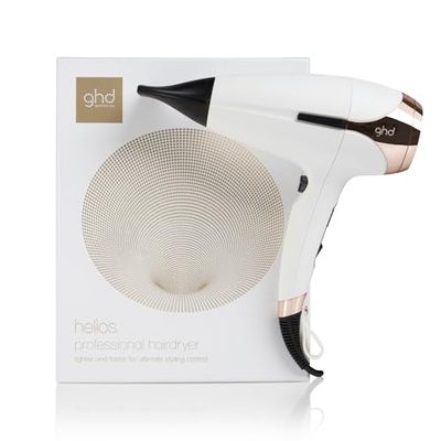 ghd - Sèche-cheveux ghd Helios - Sèche-cheveux professionnel (Blanc) - Puissant et précis - Cheveux sans frisottis et 30% plus brillants - Recommandé par les coiffeurs - Idéal tous types de cheveux