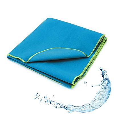 SETEX Sporthanddoek, Atlantiek met gele siernaad, 50 x 100 cm