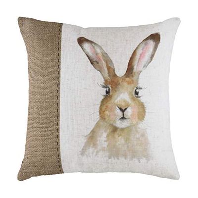 Evans Litchfield Hessian Hare fjäder fylld kudde, vit, 43 x 43 cm