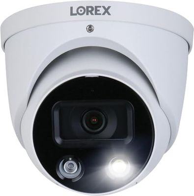 Lorex 4K Ultra HD PoE Outdoor Metal Dome Add-On Security Camera – 8MP, 2.8mm Fixed Lens, Smart Deterrence, Smart Motion Detection Plus, Siren Warning [Requires Recorder]