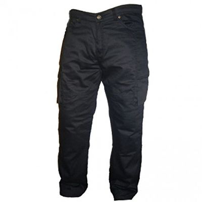 Australian Bikers Gear ABG - motorfiets jeans/cargobroek - met DuPontTM Kevlararamid Fibre afneembare uitrusting, zwart, 56 l/L34 (46 l)