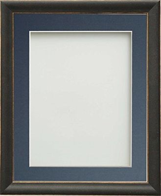 Frame Company Darcy Black Picture Photo Frames with Blue Mount, 20x16 for 14x11 *Choice of Colours* Fitted with Real Glass
