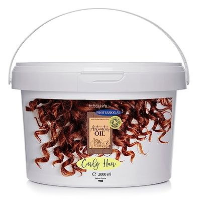 CURLY HAIR Olio per Capelli Ricci Trattamento Attivatore Ricci, Idratante, Anticrespo, Ristrutturante Capelli Ricci, Ricci Definiti e Ricci Perfetti - 2000 ml 2 L