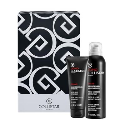 Collistar Cofanetto Uomo, Schiuma da Barba 200 ml + Balsamo Dopobarba 100 ml, Set Regalo Rasatura, Pelli Sensibili, Idratante e Lenitivo, Senza Alcool