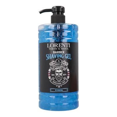 Lorenti Iceberg Shaving Gel 1000ml - Gel da barba trasparente da uomo - Per una rasatura precisa dei contorni della barba - visibilità, scorrevolezza e massima protezione