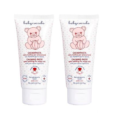 Babyclok set, 2 stuks, rustgevend, zinkoxide, 20% zinkoxide, crème om luiers te hydrateren, kalmeert, beschermt de huid tegen roodheid. Natuurlijke ingrediënten - 2 x 75 ml