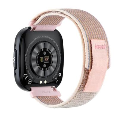 Knauermann Neo 2 (2025) - Noir rectangulaire - Montre Santé Smartwatch - ECG - Fonction HRV - BT Bluetooth - Apnée du Sommeil - Pression artérielle - Velcro Rose, Höhe: 42mm; Breite: 40mm; Dicke: :,