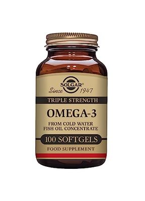 Omega 3 de triple potencia de Solgar, apoya el cerebro y los ojos, es bueno para la salud del corazón, aceite de pescado, 100 cápsulas blandas, el embalaje puede variar
