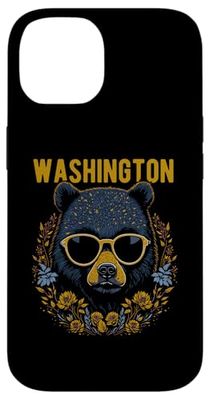 Washington USA Bear Wearing Glasses Design Case for iPhone 14
